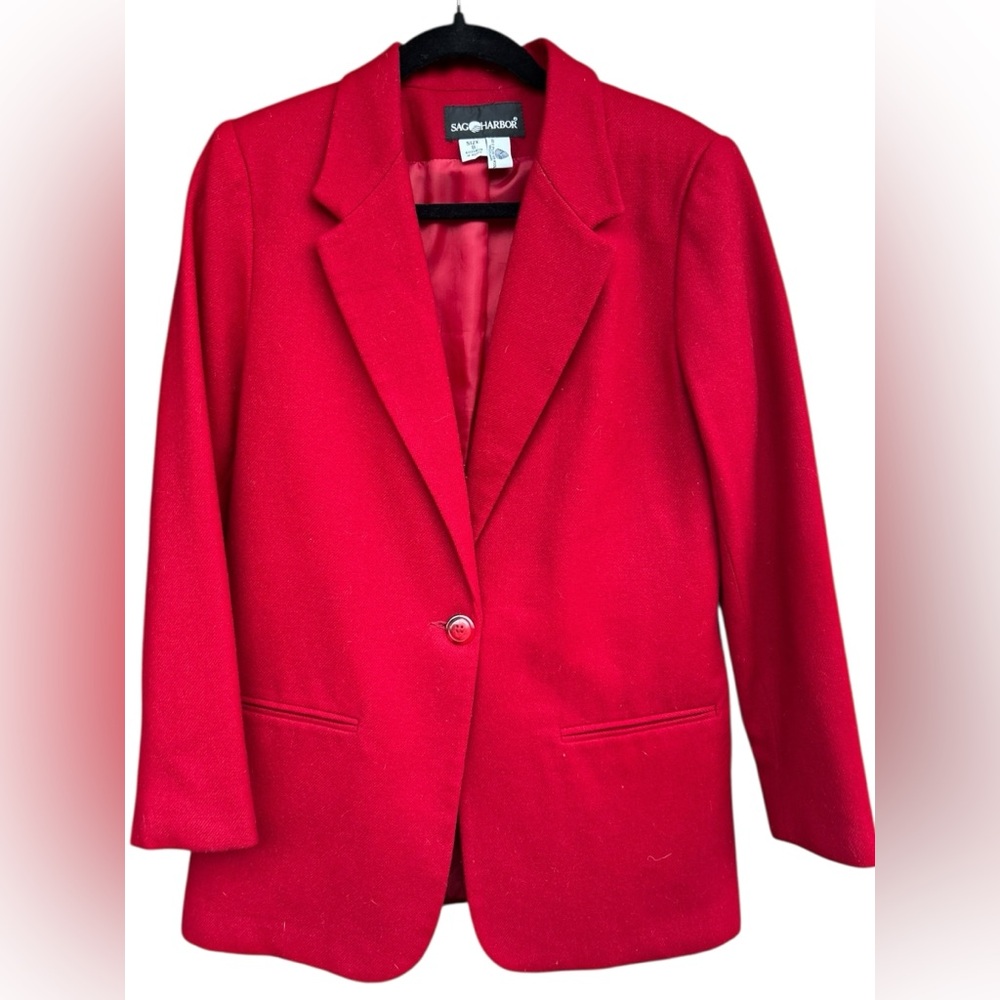 Sag Harbor‎ Women's Red Wool Blazer